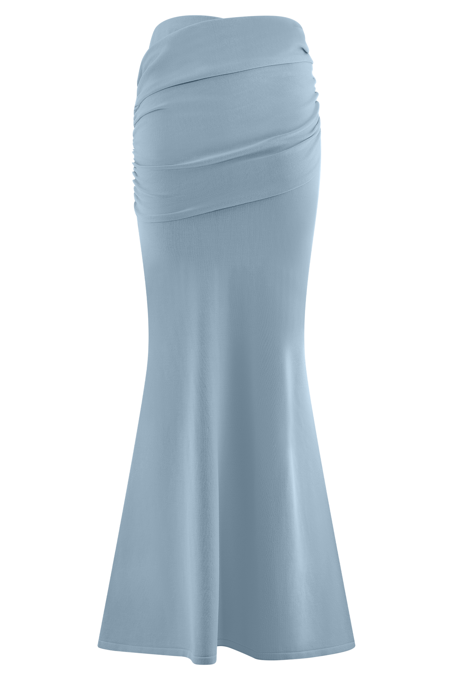 Skyline Drapeli Maxi Etek – Buz Mavi