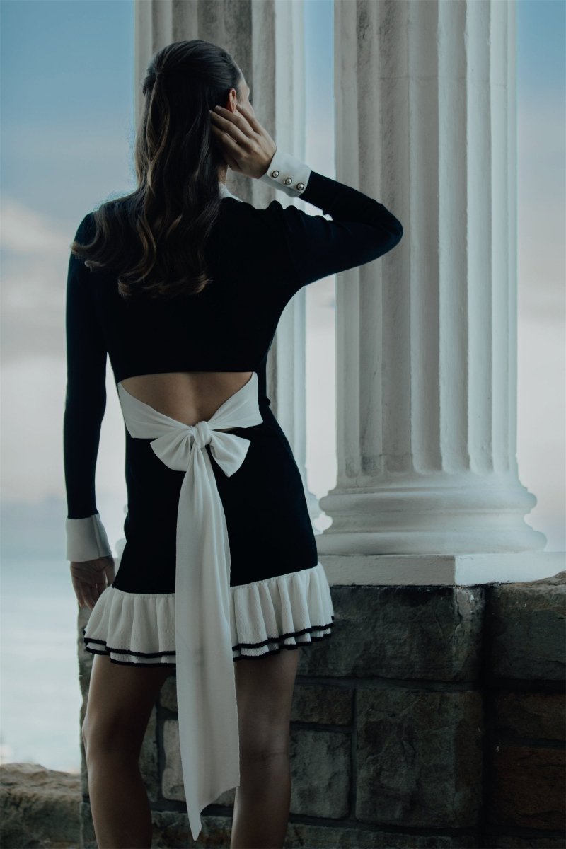 Alexia Kontrast Mini Örgü Elbise