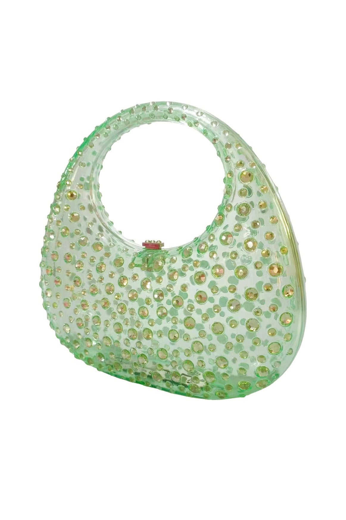Diamante Süslemeli Akrilik Clutch Çanta