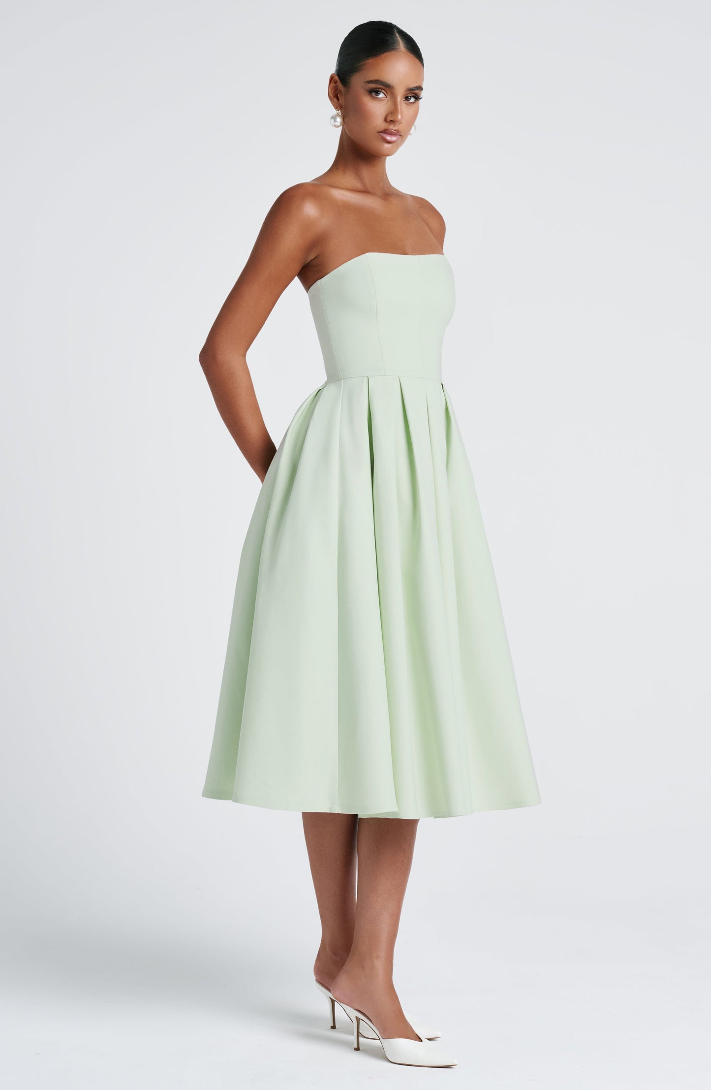 Edith Straplez Midi Elbise
