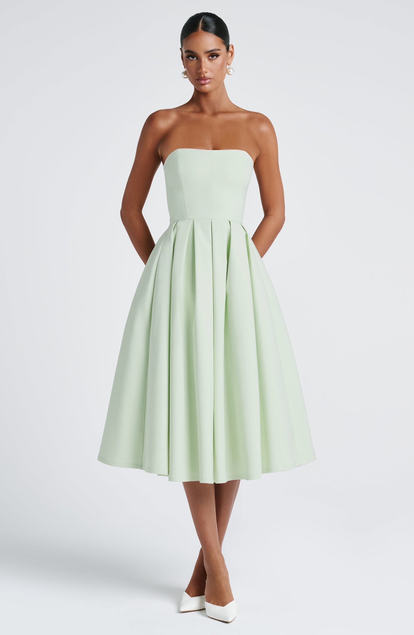 Edith Straplez Midi Elbise