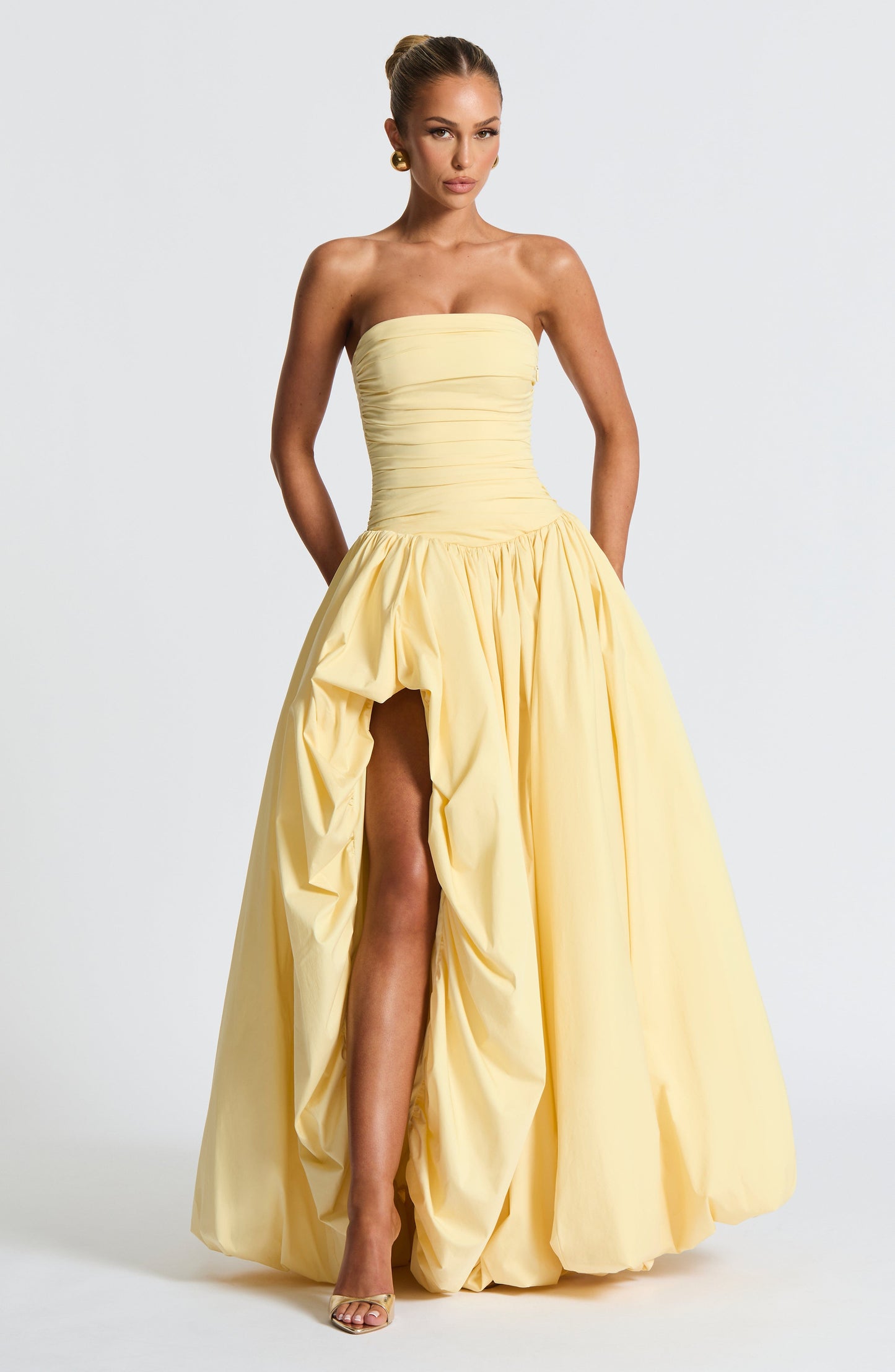 Jillian Maxi Elbise – Limon Sarısı