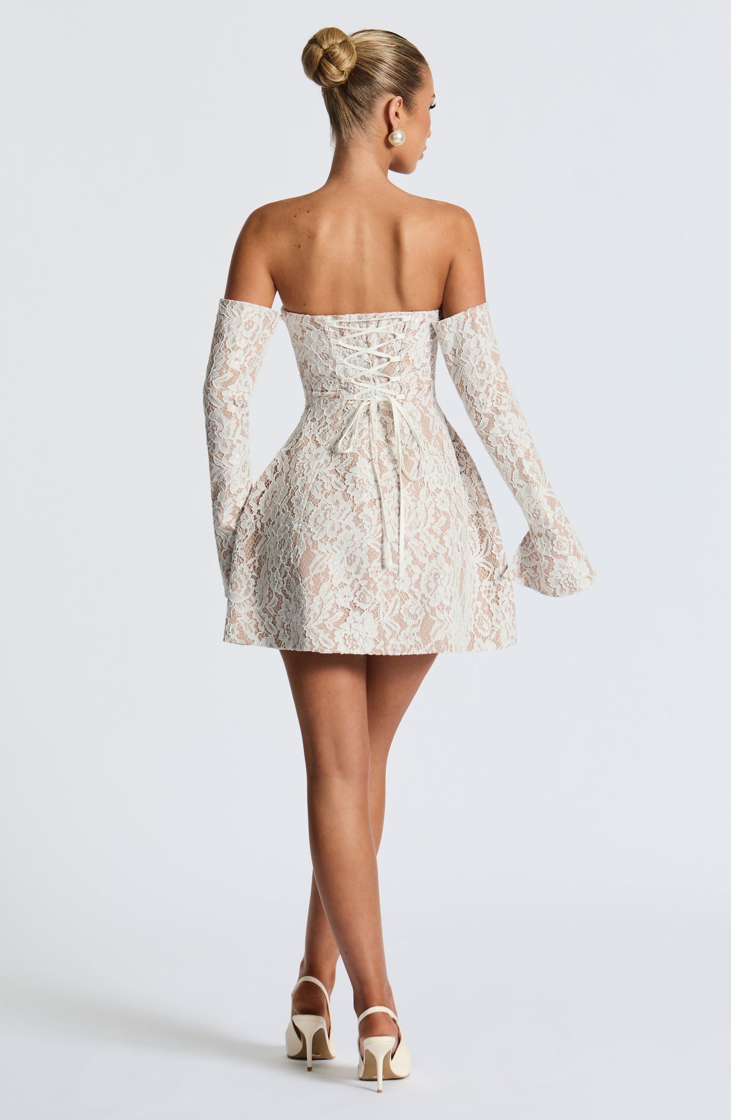 Salone Mini Elbise - Ivory