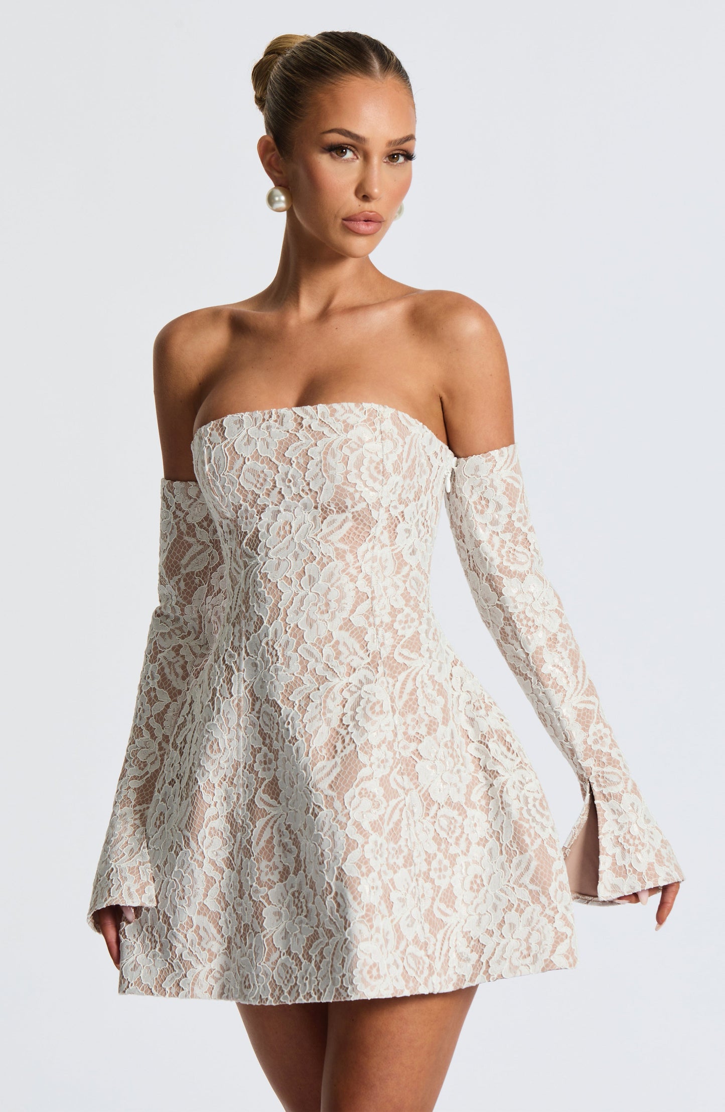 Salone Mini Elbise - Ivory
