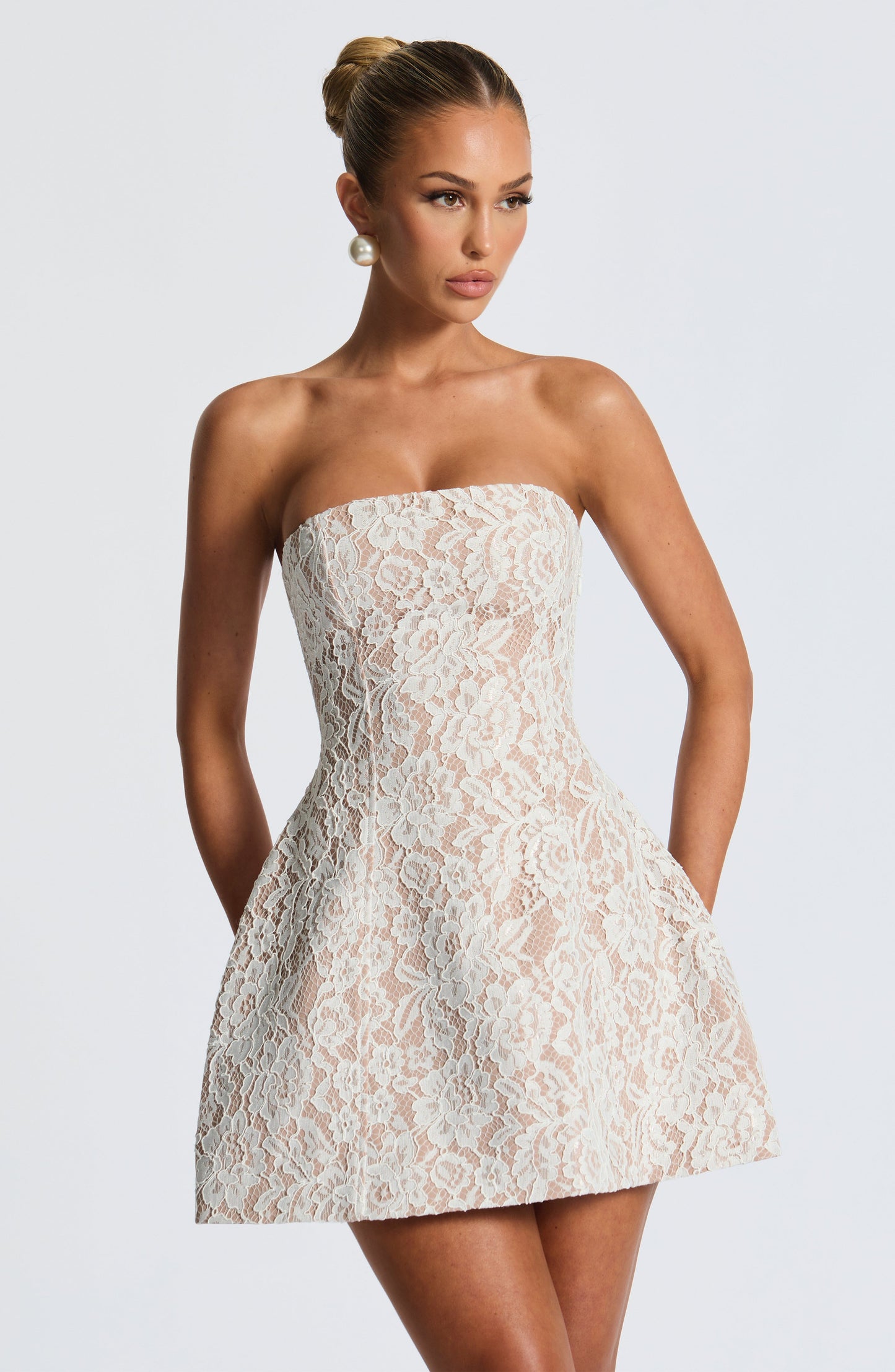 Salone Mini Elbise - Ivory