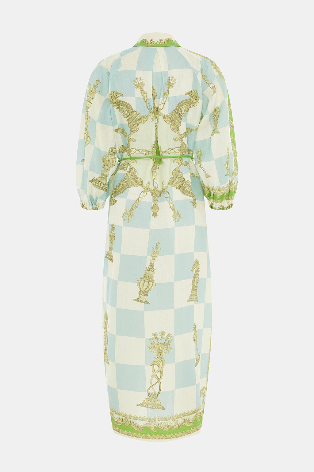 Chessé Satranç Desenli Kuşaklı Elbise