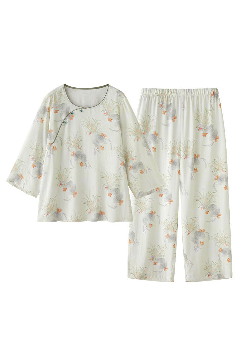 Çevre Dostu Elyaf Baskılı Pijama Takımı