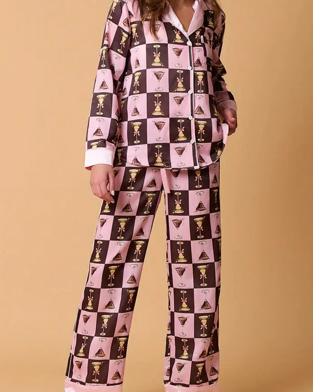 Noel Festivali Çizgili Pijama Takımı