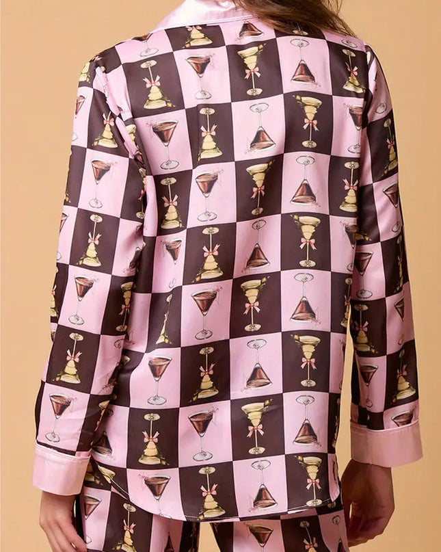 Noel Festivali Çizgili Pijama Takımı