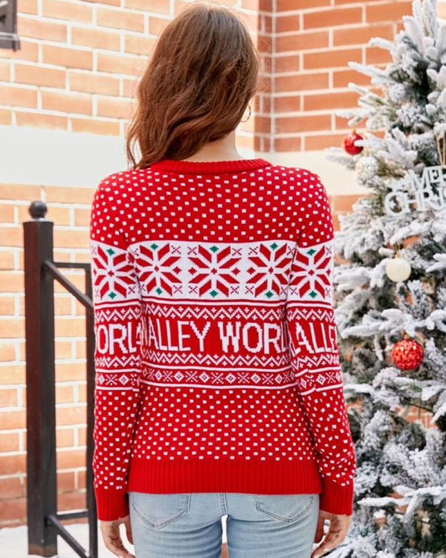 Karikatür İşlemeli Örme Kazak