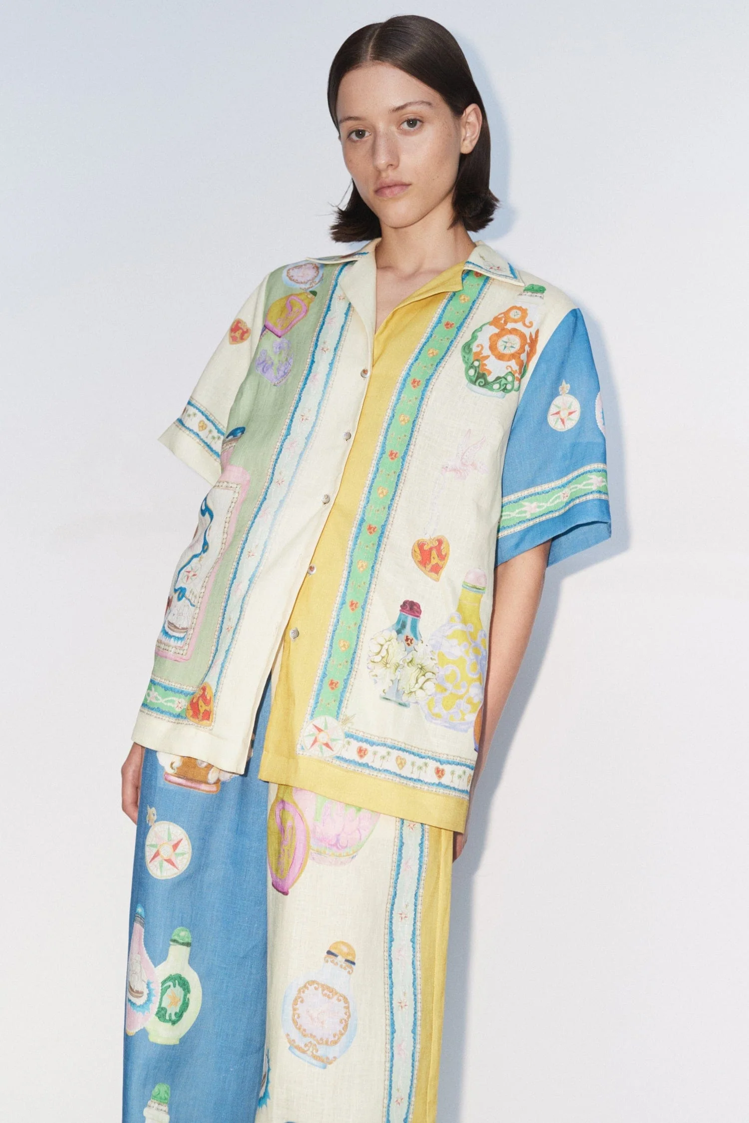 Alchemy Bottles Renk Bloklu Kısa Kollu Gömlek