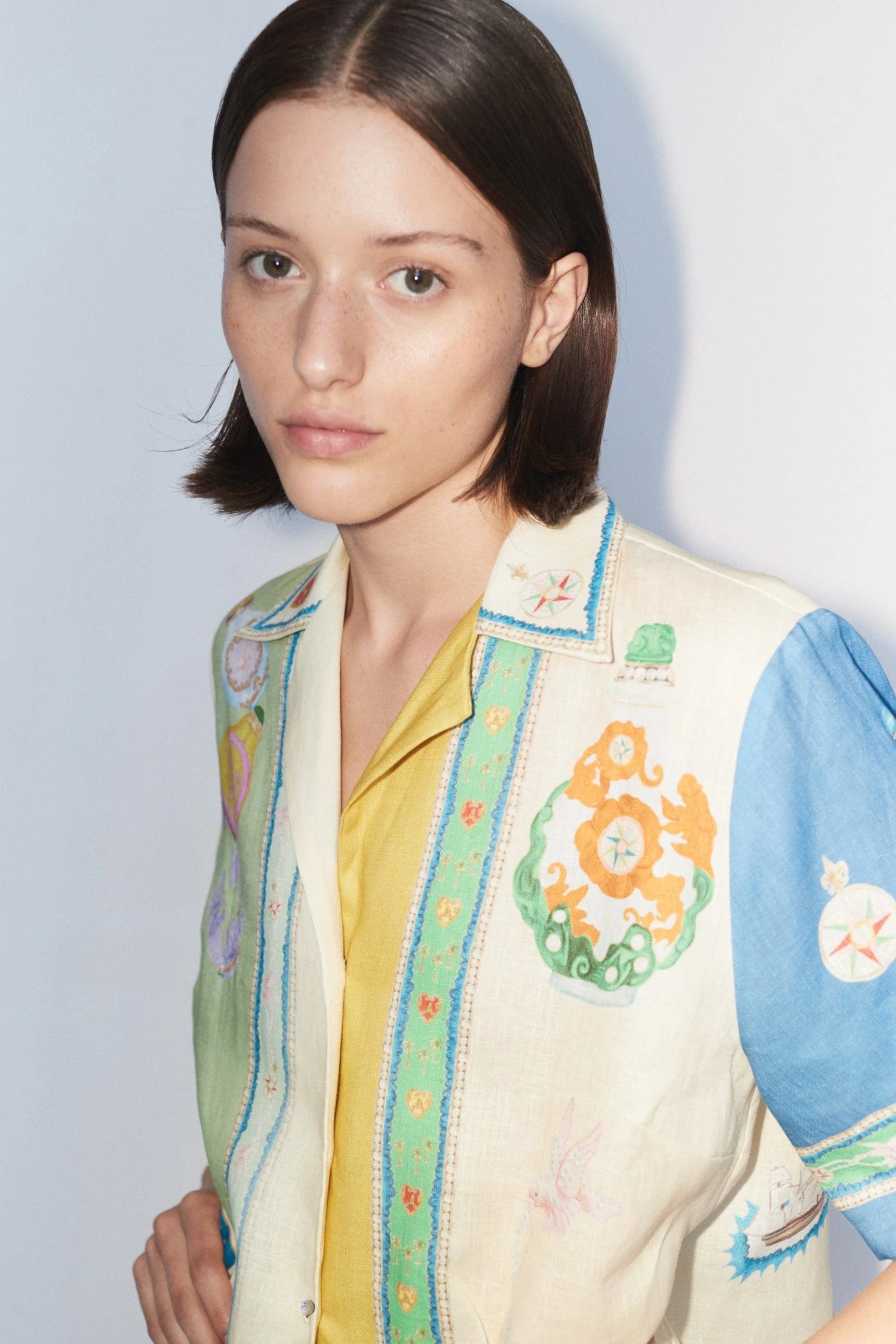 Alchemy Bottles Renk Bloklu Kısa Kollu Gömlek