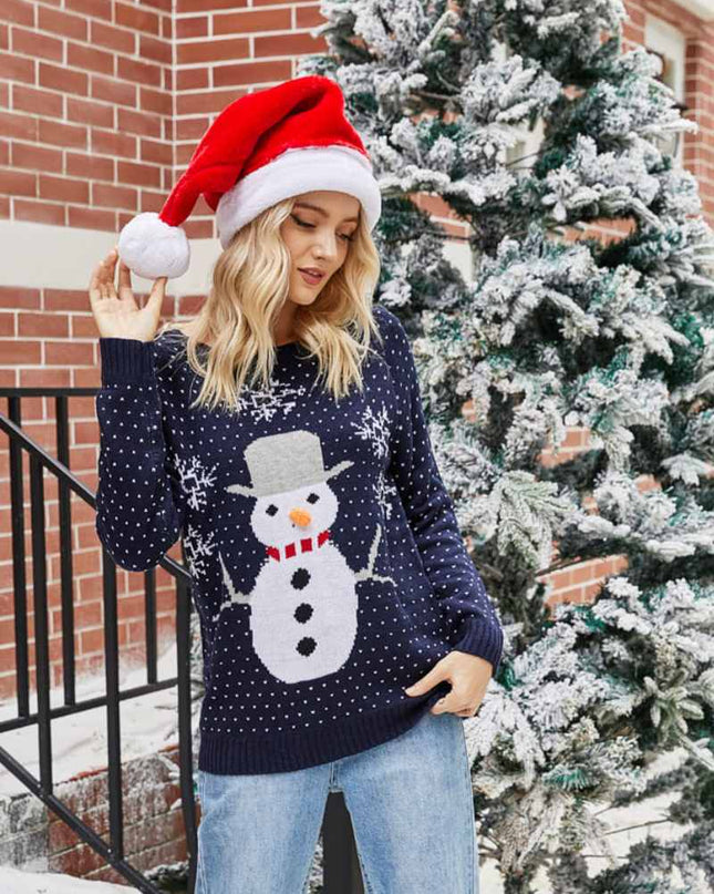 Noel Kardan Adamı Yuvarlak Yaka Örgü Kazak