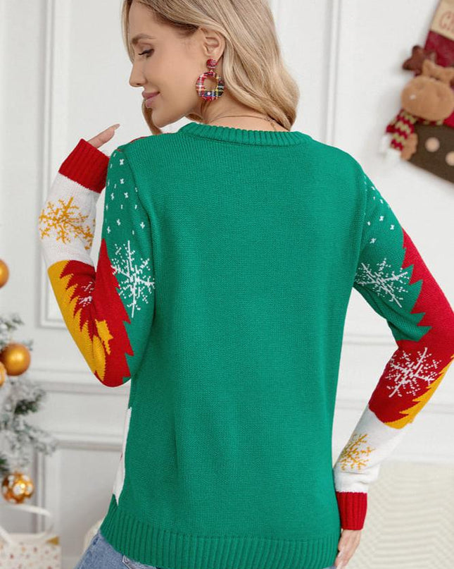 NOEL BABA VE REYN GEYİĞİ KIZAK ÖRGÜ KAZAK