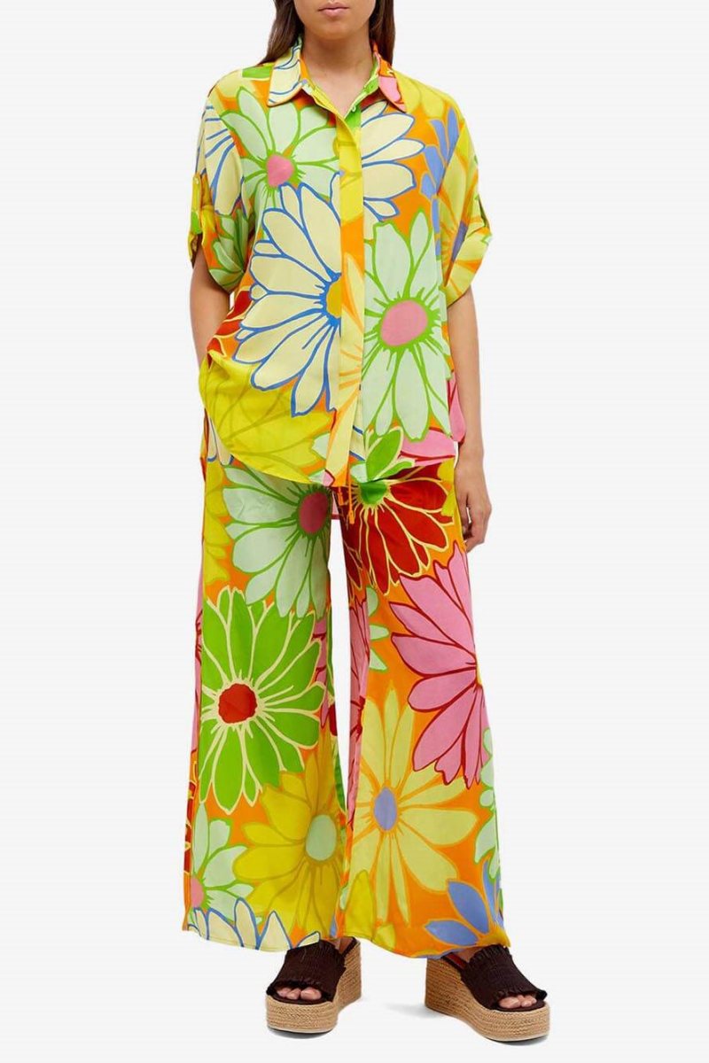 Flower Pop Renkli Gömlek &amp; Pantolon Takım