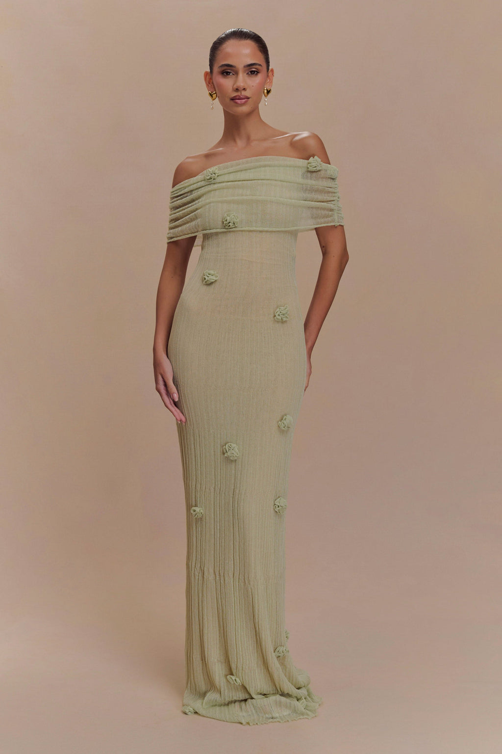 Verde Grace Drape Elbise