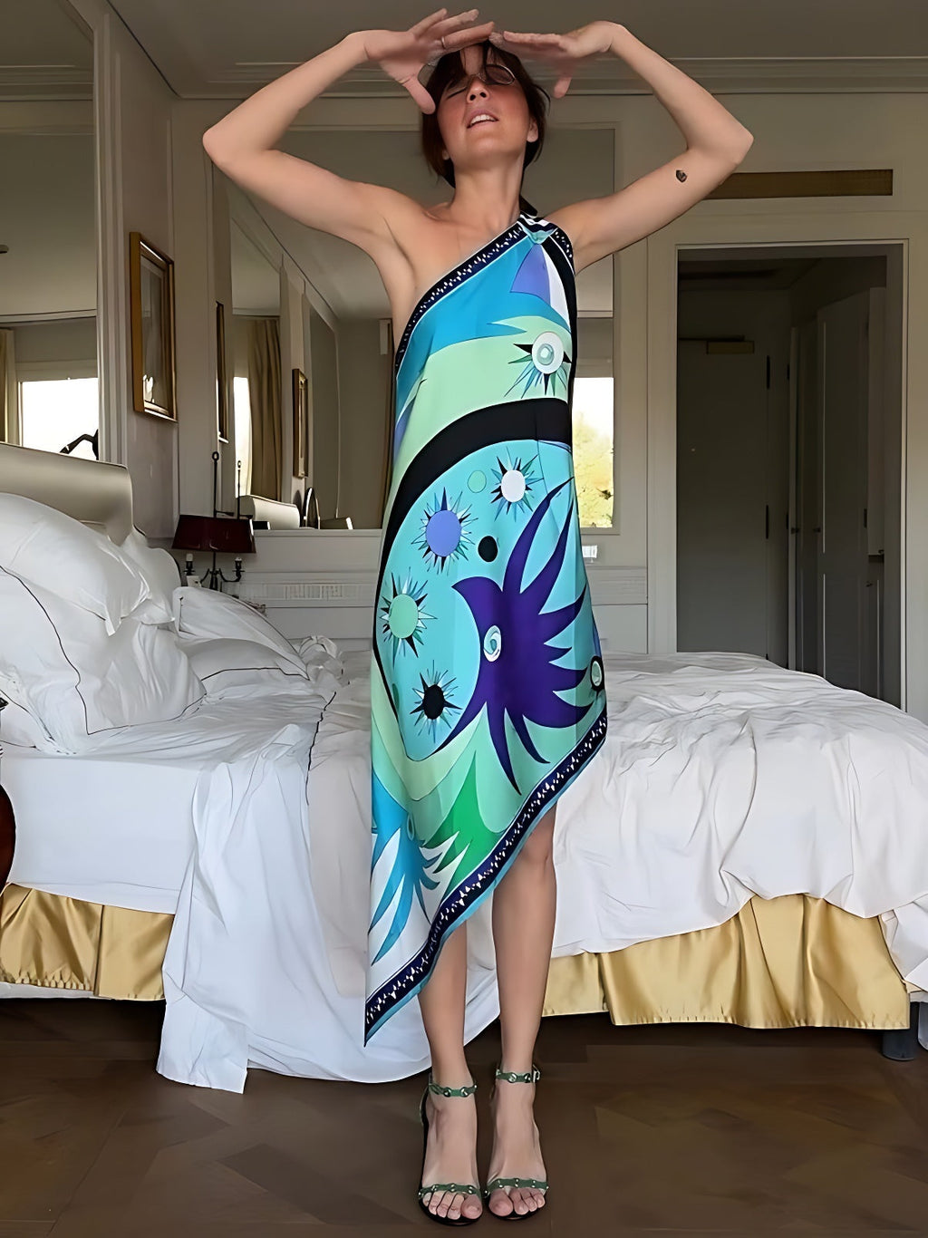 Galaxy Flow Tek Omuz Elbise