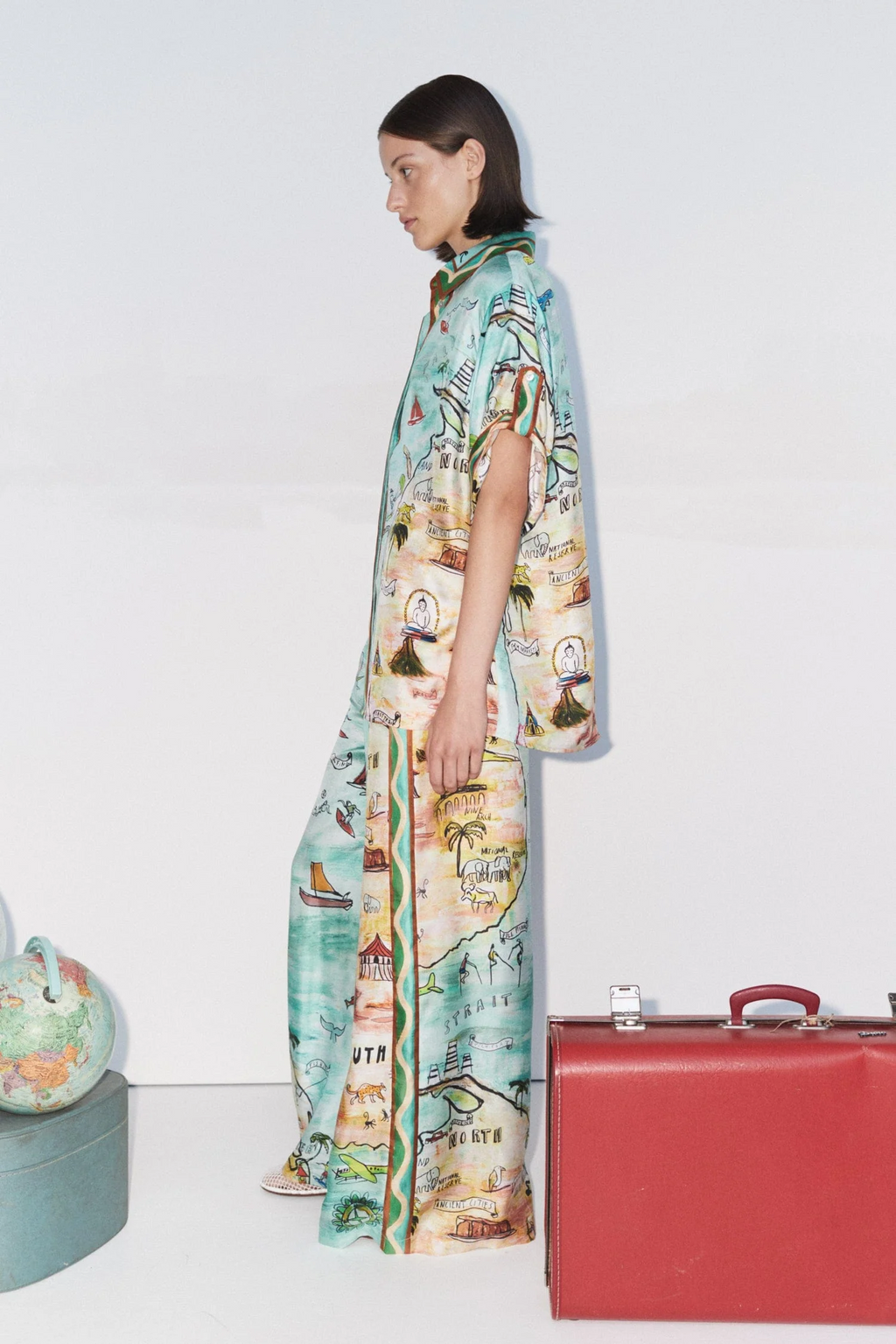 Cartolina Desenli Oversize Gömlek