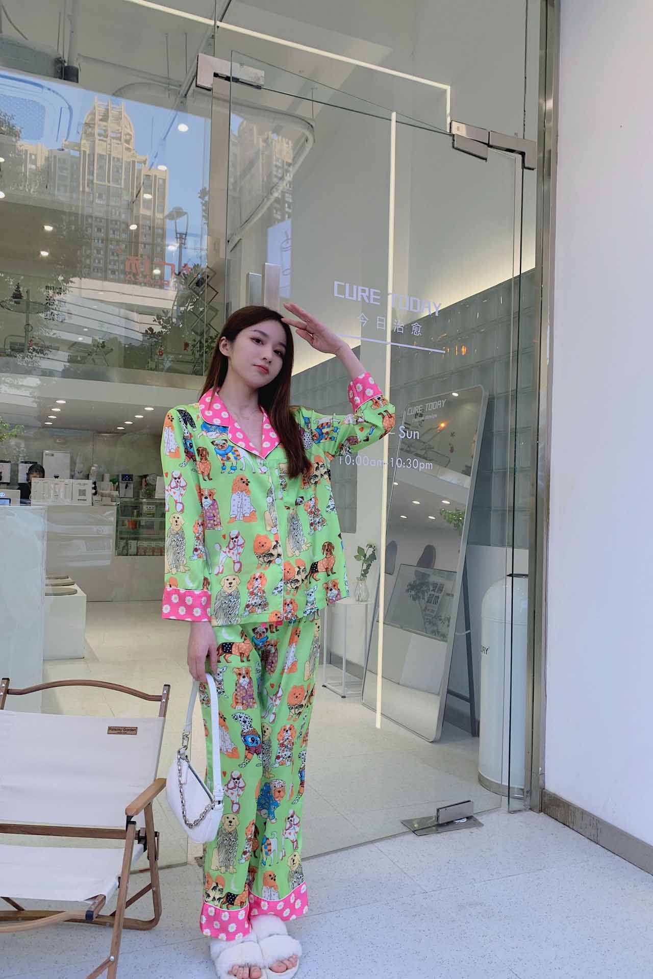 Sanatsal İllüstrasyon Pijama Takımı