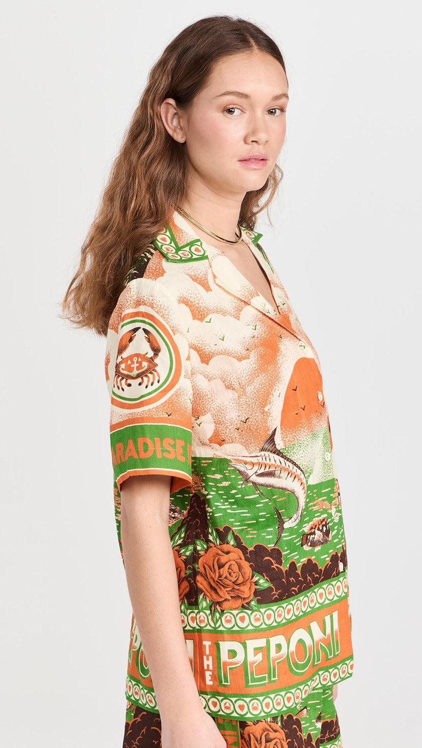 Tropik Günbatımı Gömlek & Şort Takımı