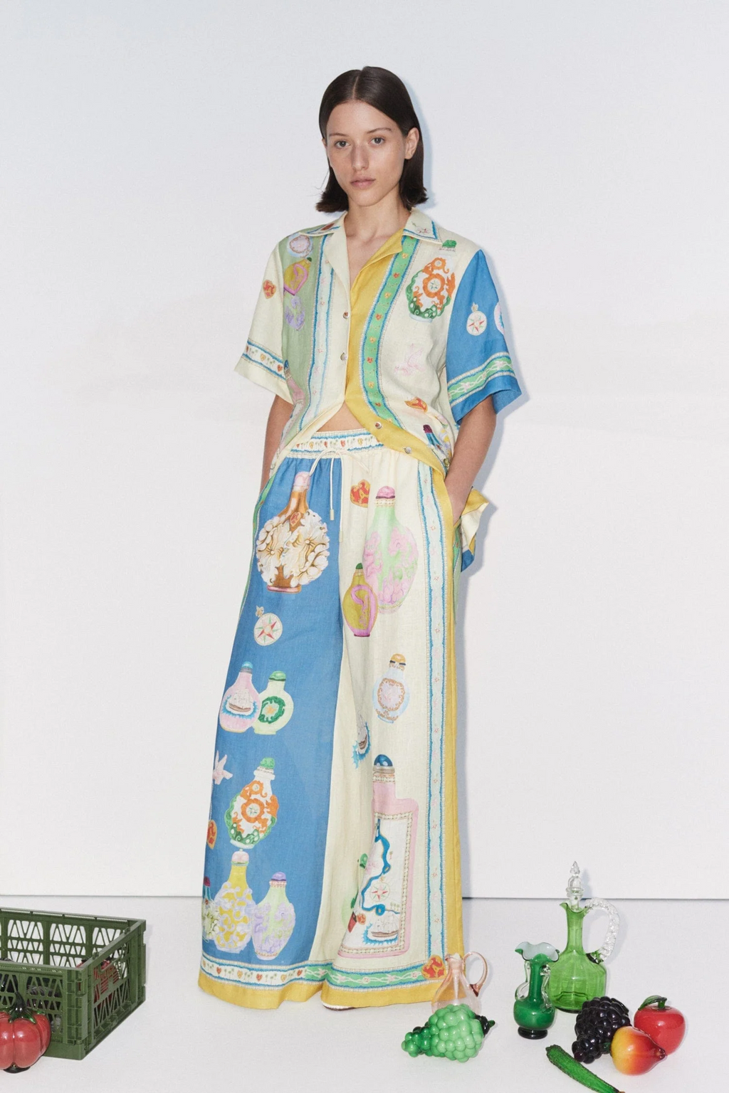 Alchemy Bottles Renk Bloklu Kısa Kollu Gömlek