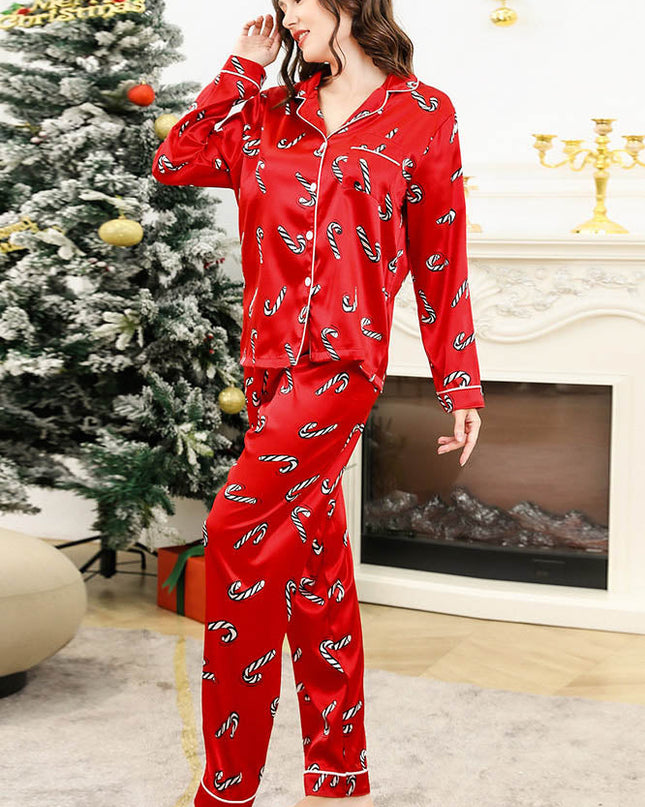 Noel Şeker Desenli Pijama Takımı