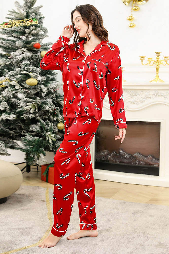 Noel Şeker Desenli Pijama Takımı