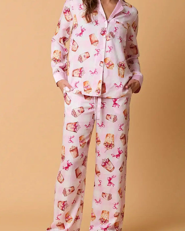 Noel Festivali Çizgili Pijama Takımı