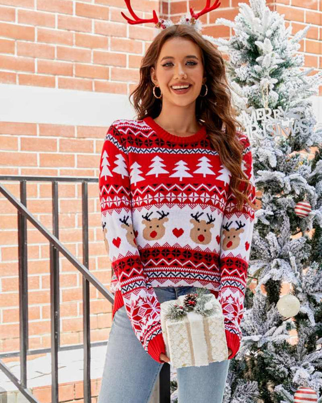 Noel Ayısı ve Boynuz Örgü Kazak