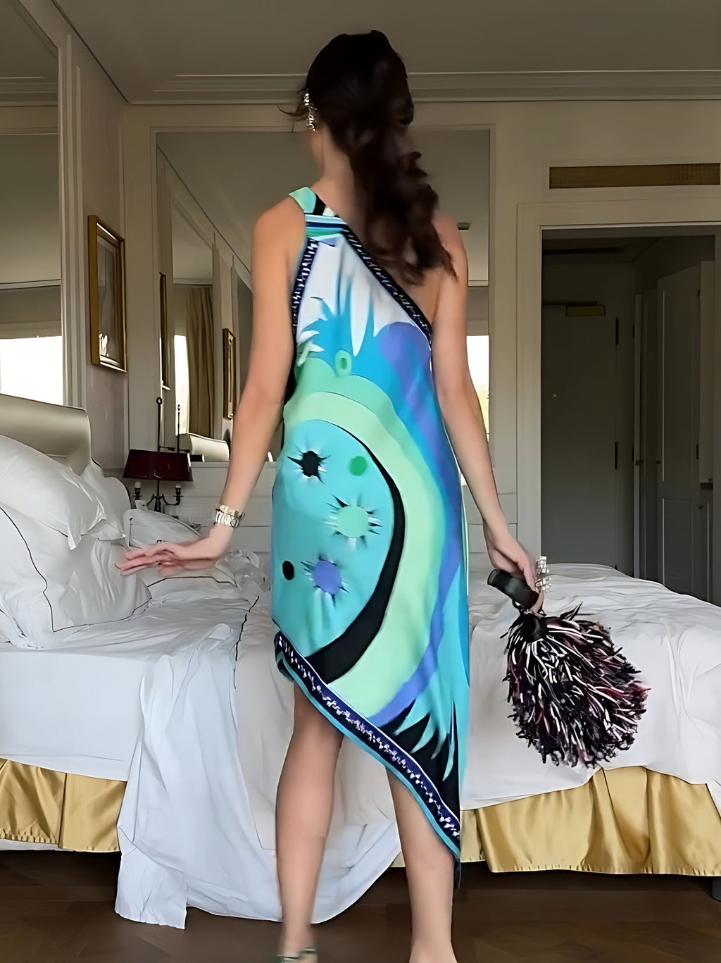 Galaxy Flow Tek Omuz Elbise