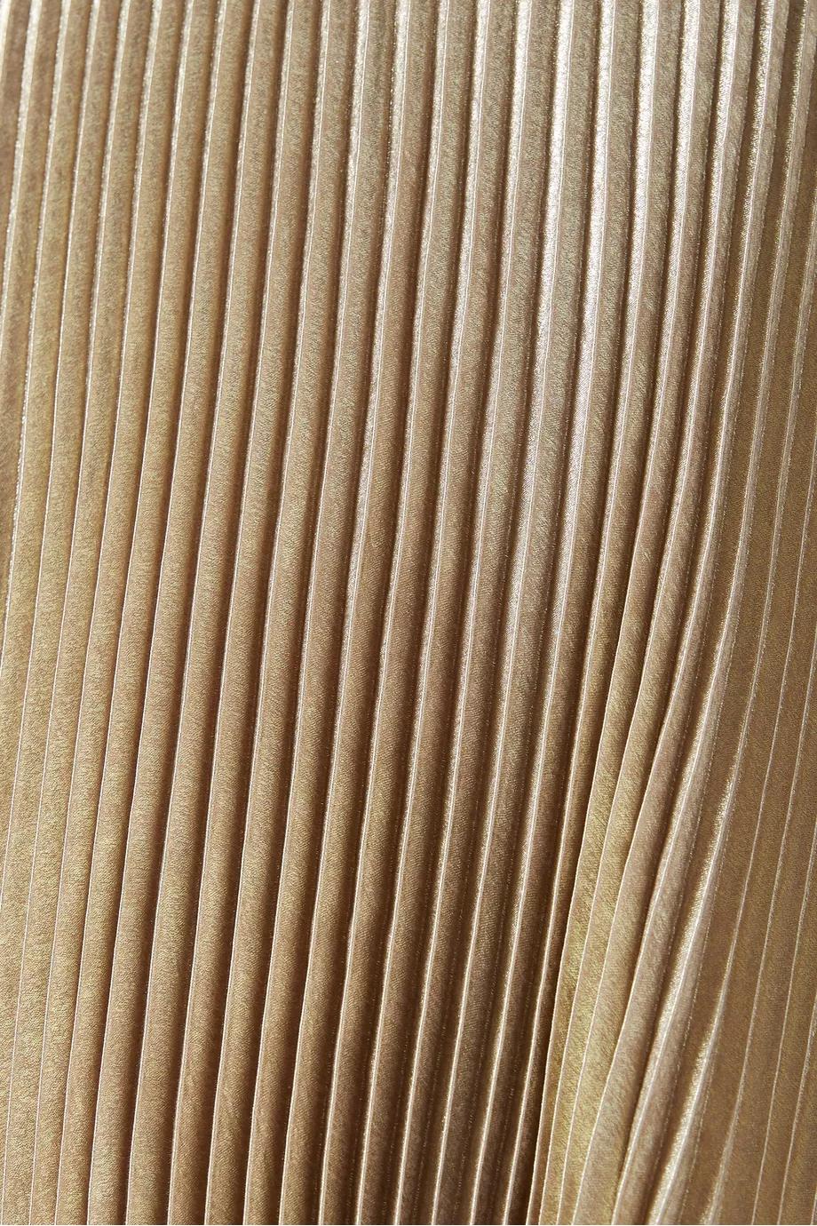 Golden Aura Pliseli Straplez Maxi Elbise