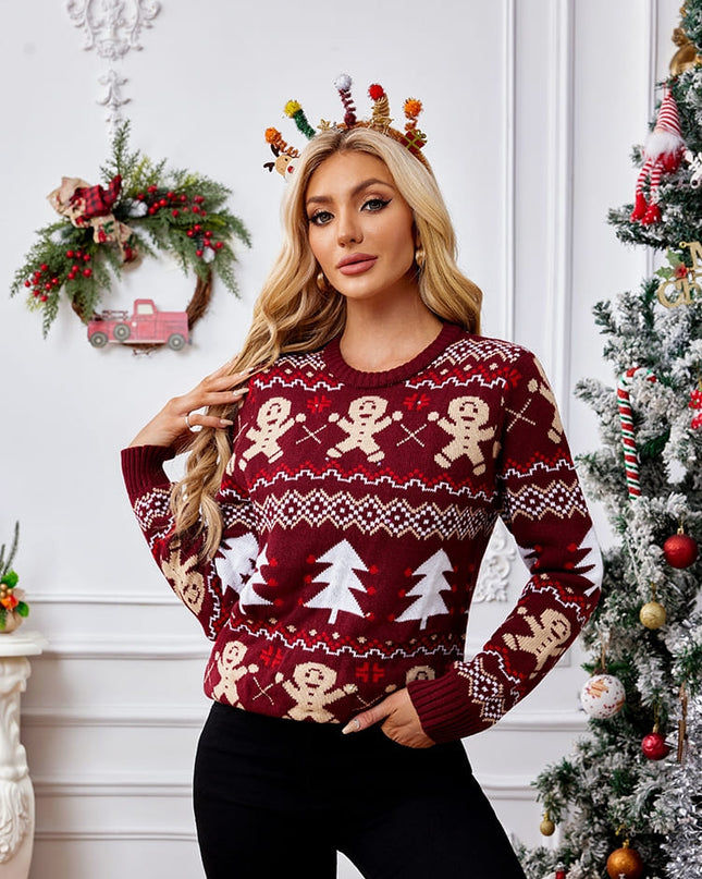 Günlük Bisiklet Yaka İşlemeli Kazak – Zencefilli Kurabiye Adam