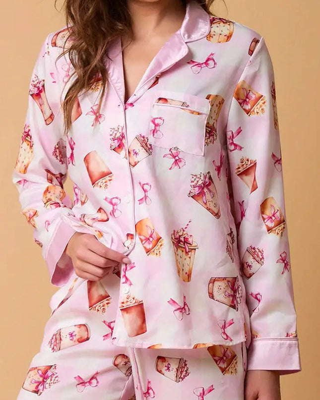 Noel Festivali Çizgili Pijama Takımı