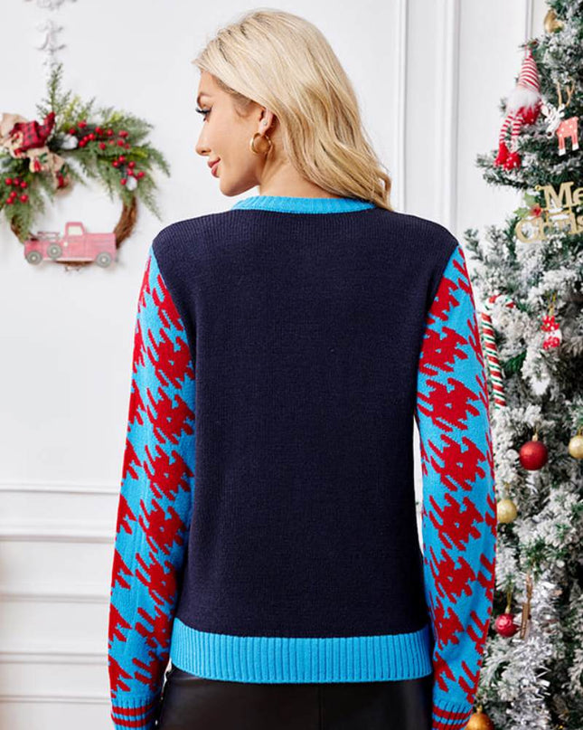 Günlük Noel Çorapları Nakışlı Örgü Kazak