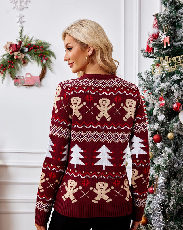 Günlük Bisiklet Yaka İşlemeli Kazak – Zencefilli Kurabiye Adam