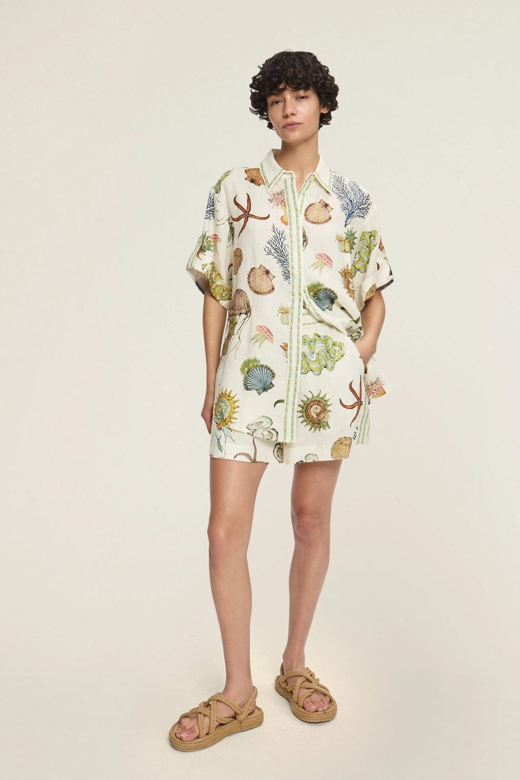 Ocean Garden Oversize Gömlek