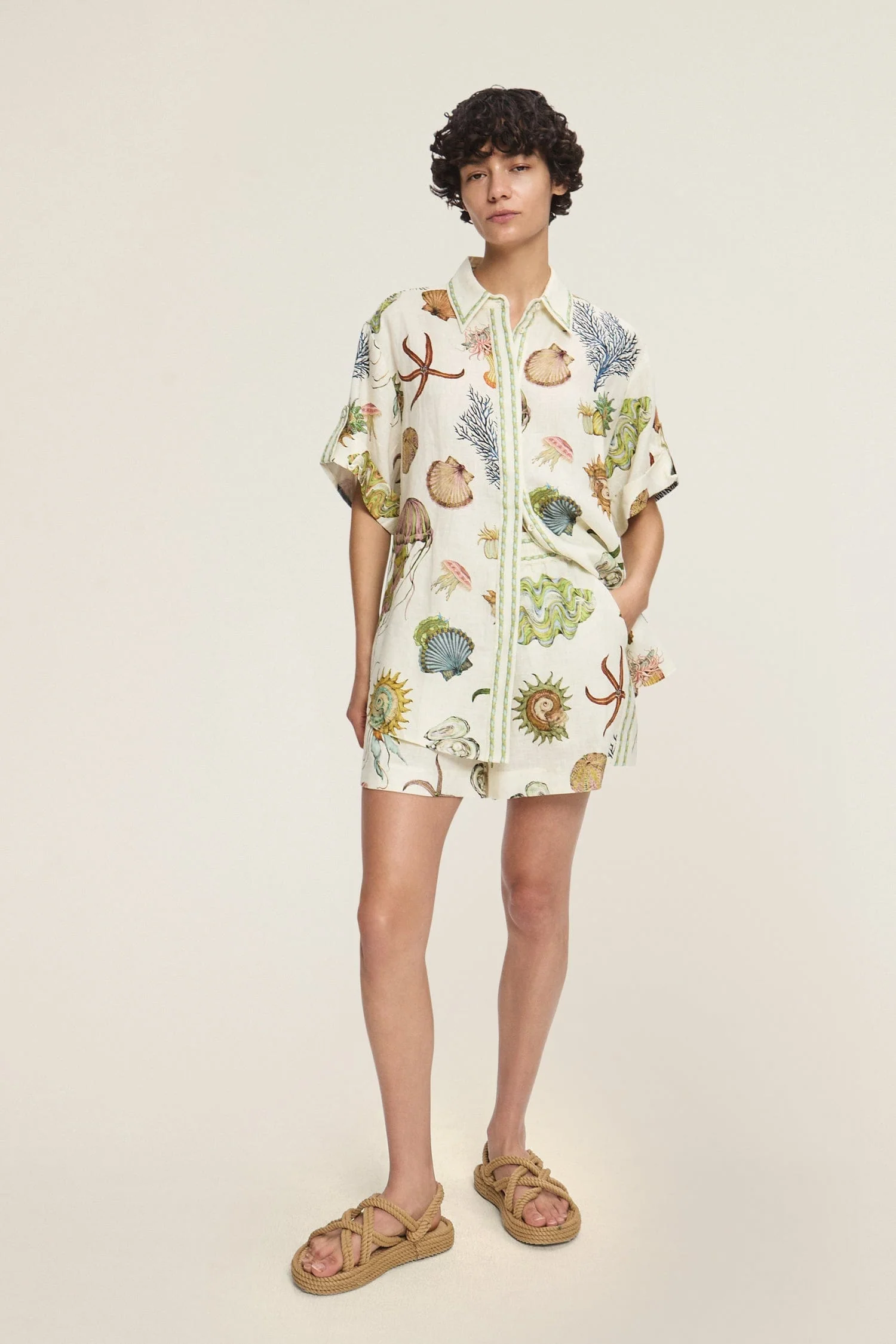 Ocean Garden Oversize Gömlek