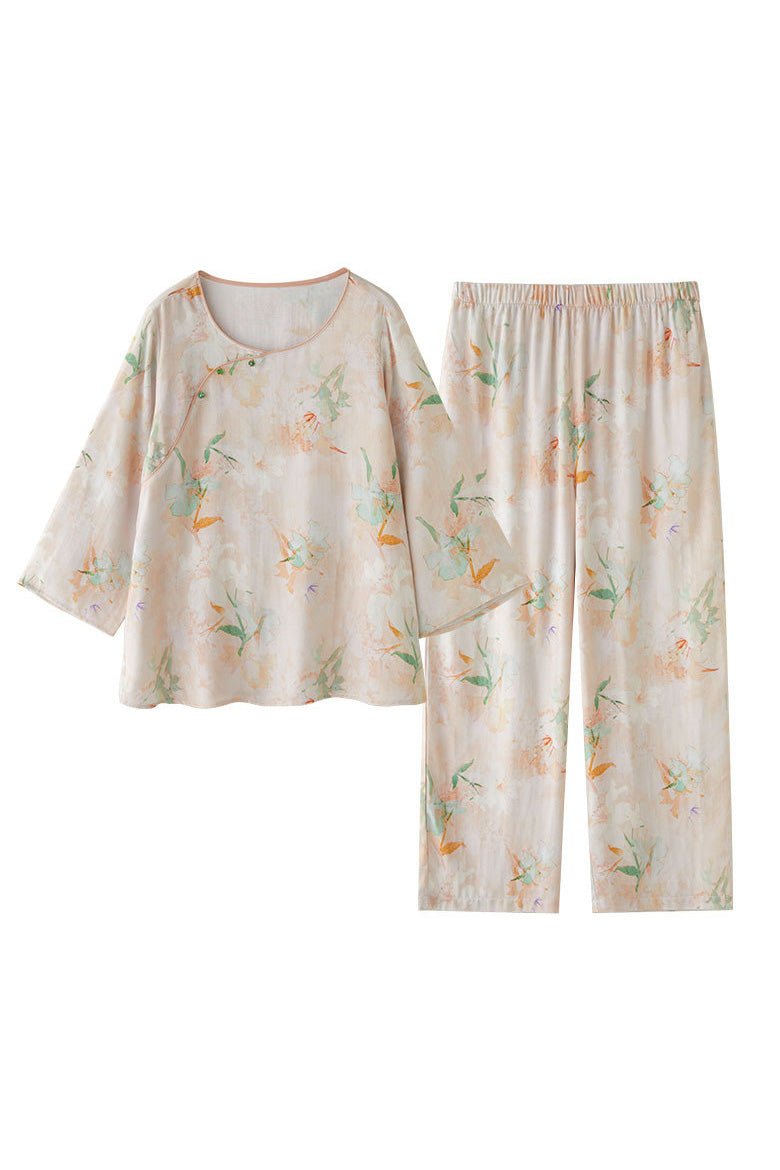 Çevre Dostu Elyaf Baskılı Pijama Takımı