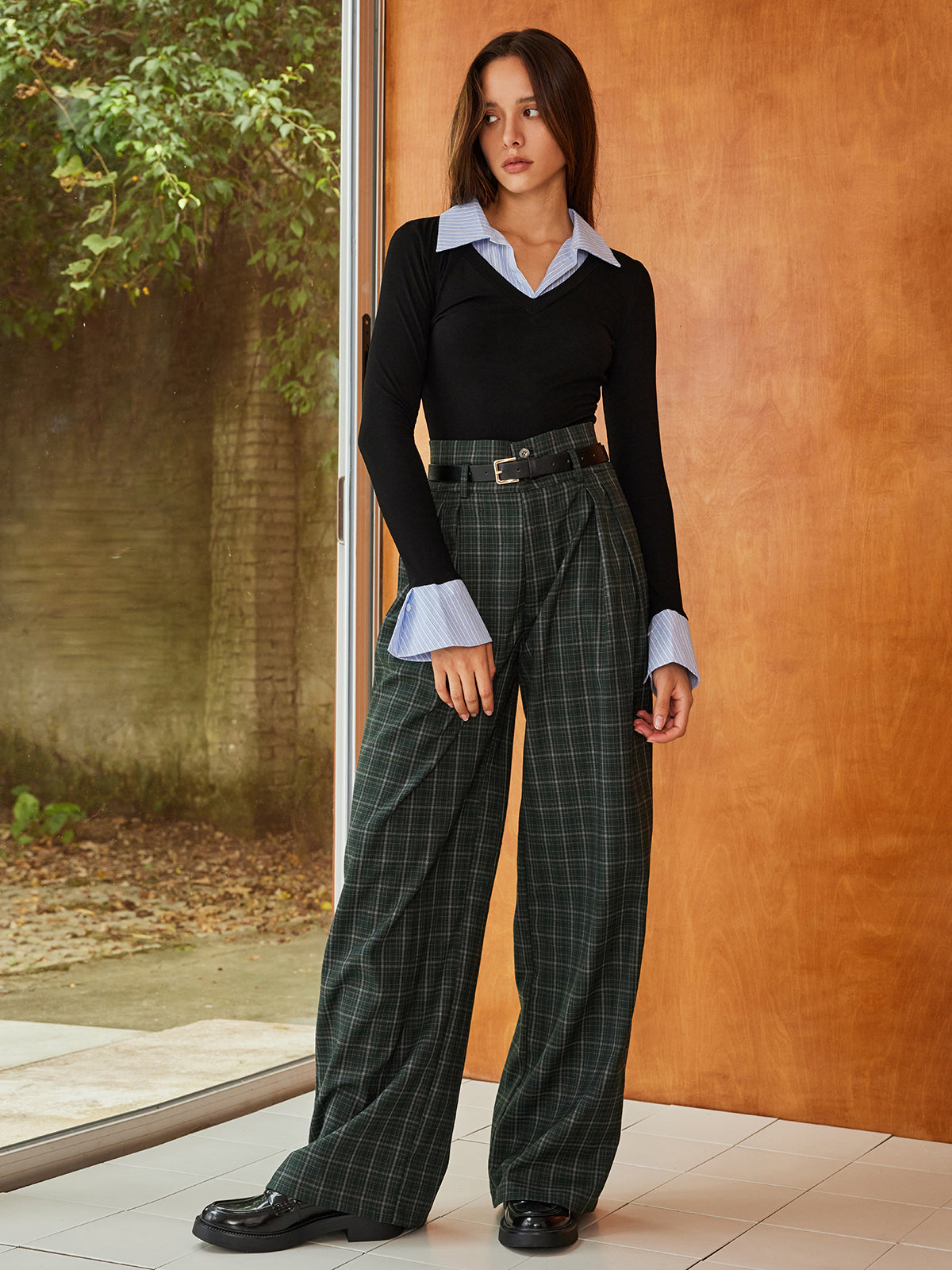 Gömlek Detaylı Triko Bluz