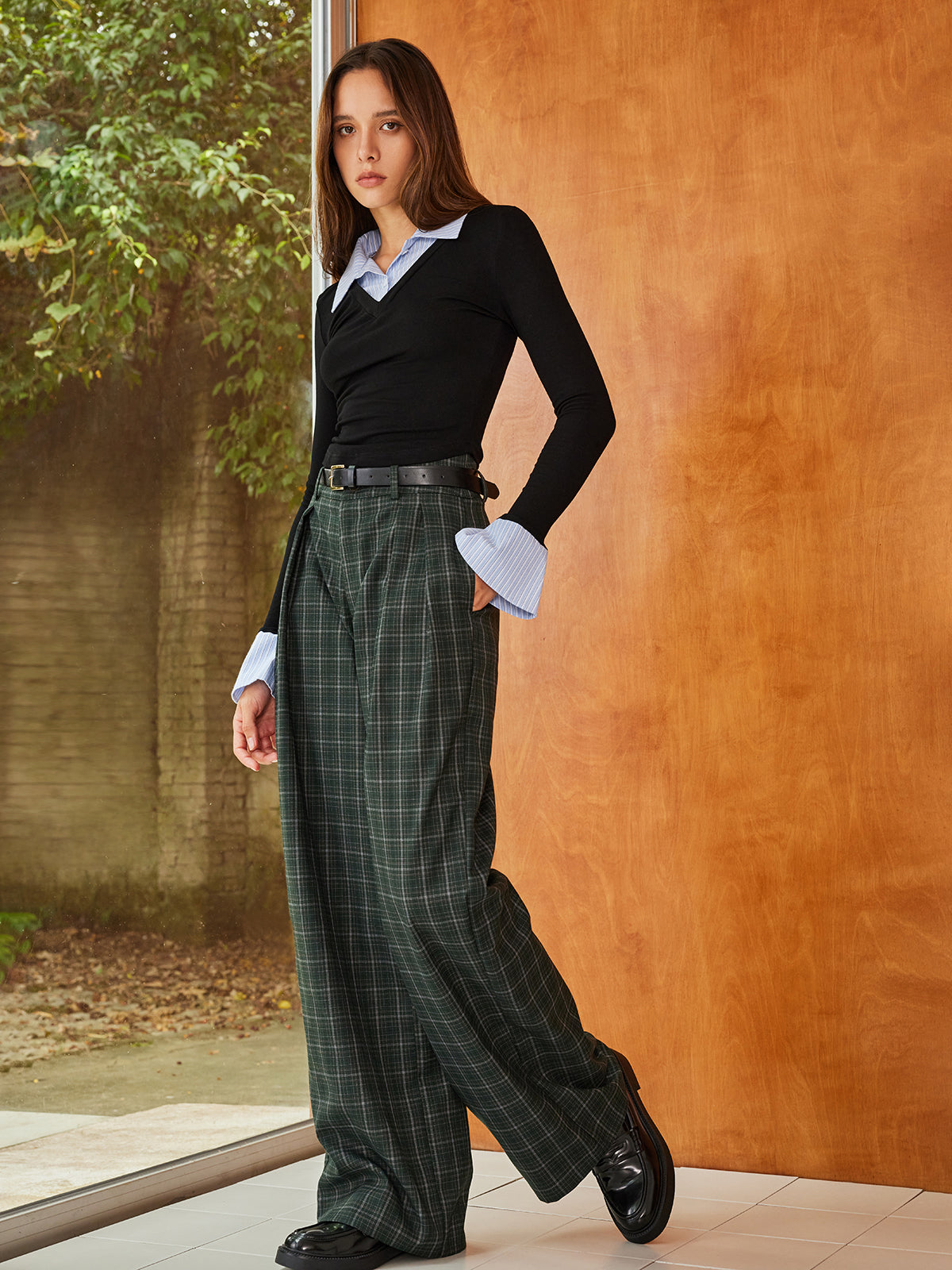 Gömlek Detaylı Triko Bluz