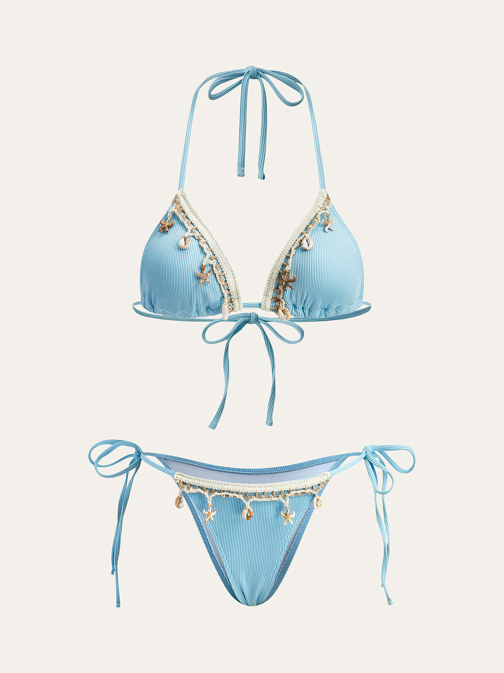 Kabuk Charm Trim Bağcıklı Bikini Takımı