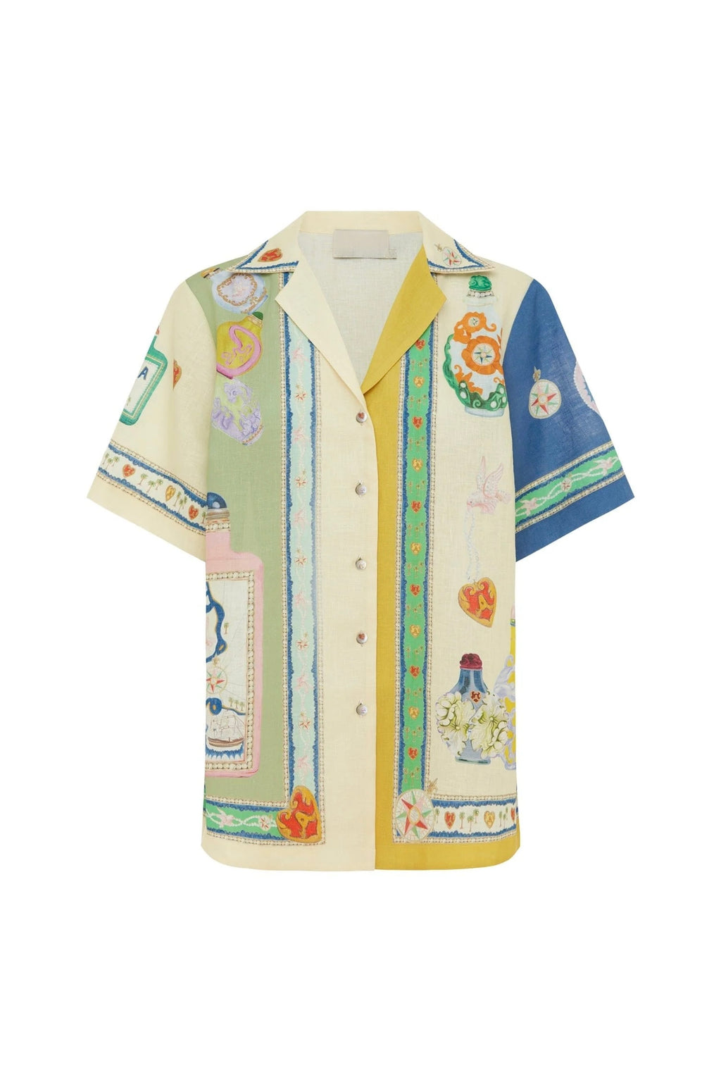 Alchemy Bottles Renk Bloklu Kısa Kollu Gömlek