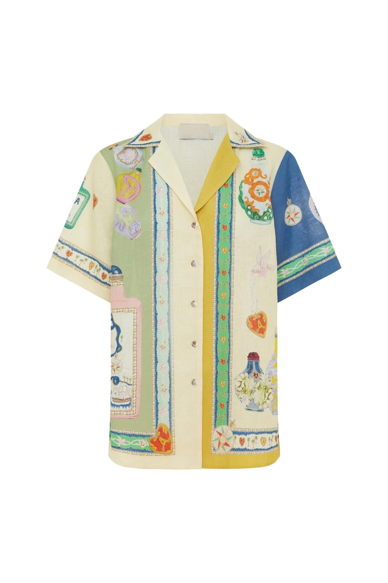 Alchemy Bottles Renk Bloklu Kısa Kollu Gömlek