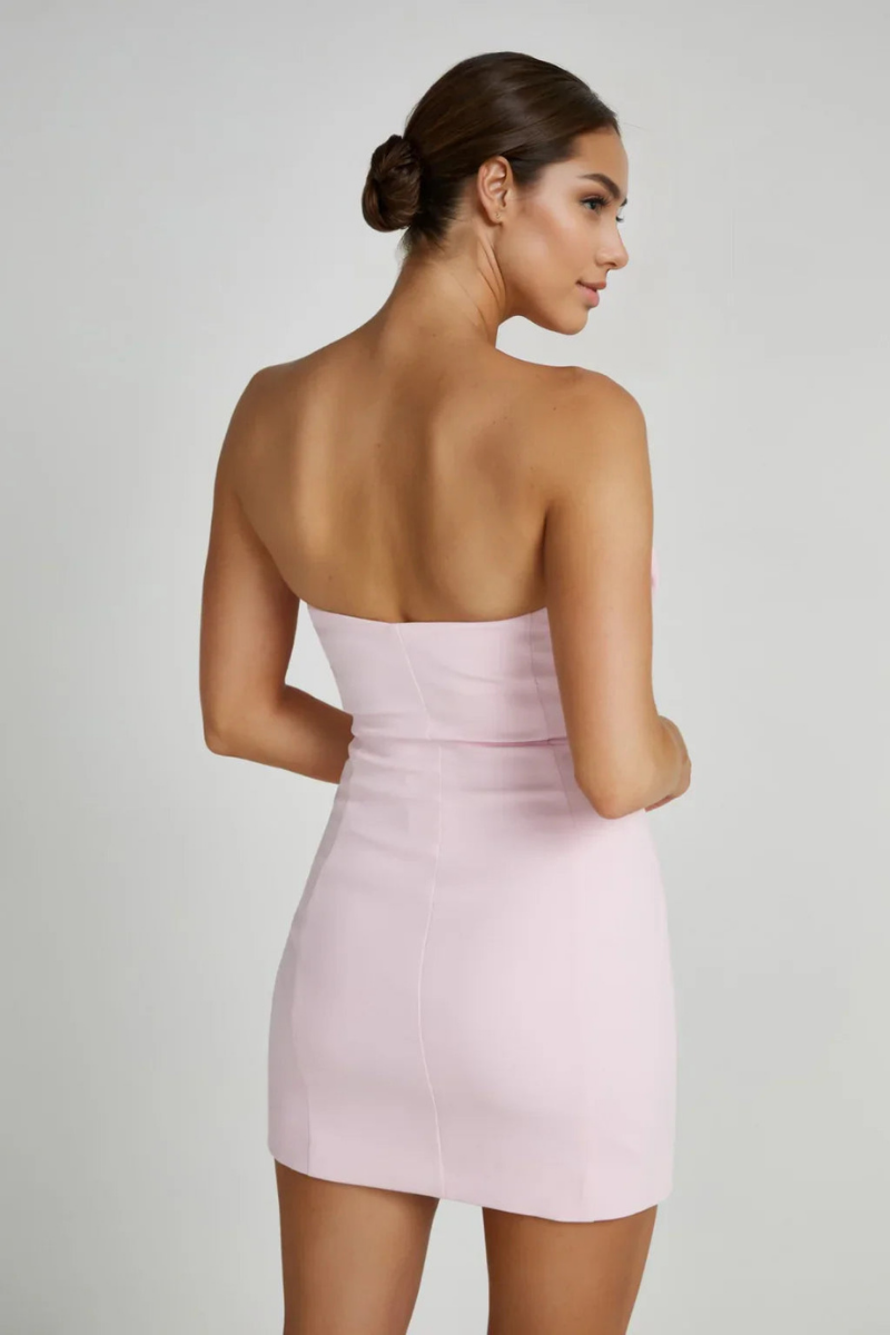 Blaise Straplez Çiçekli Mini Elbise