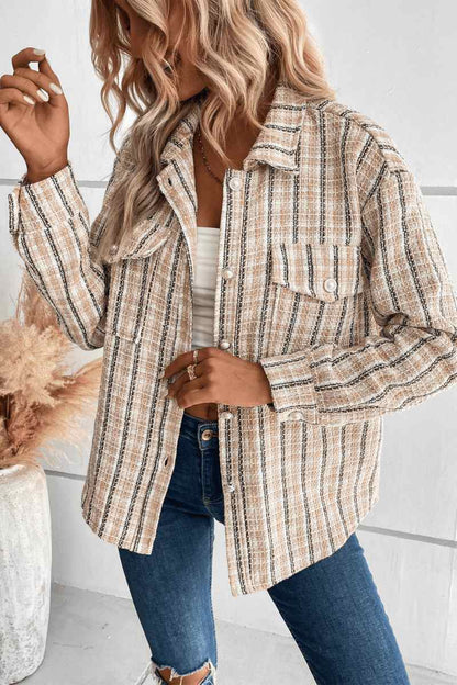 Spice Harvest Plaid Şacket - Bej