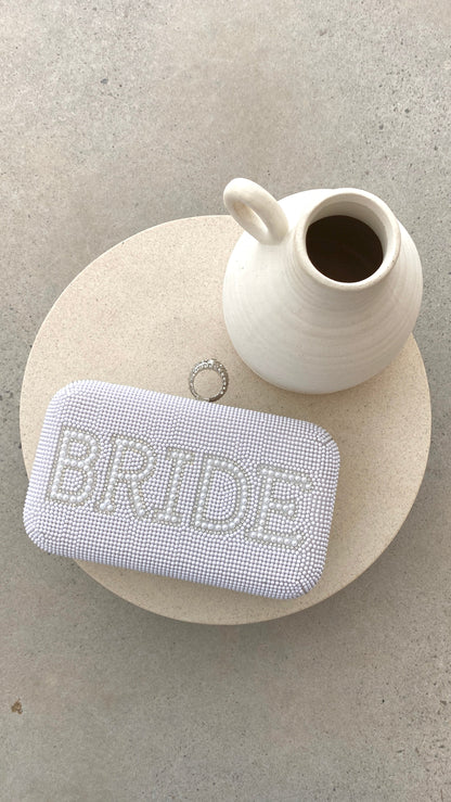 Bride To Be Payetli Çanta - Beyaz/Gümüş