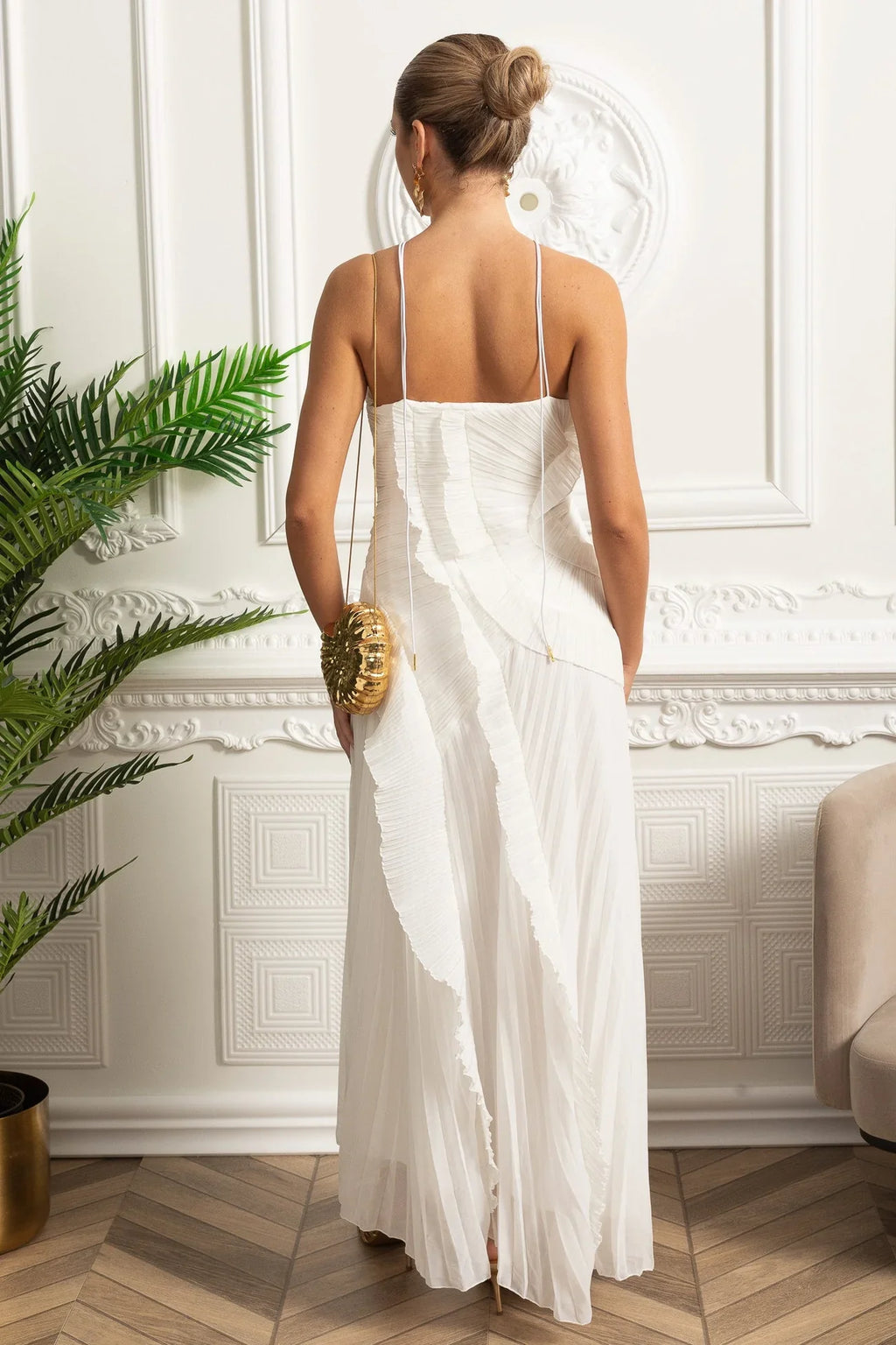 Lavanta Düşü – Akışkan Fırfırlı Midi Elbise