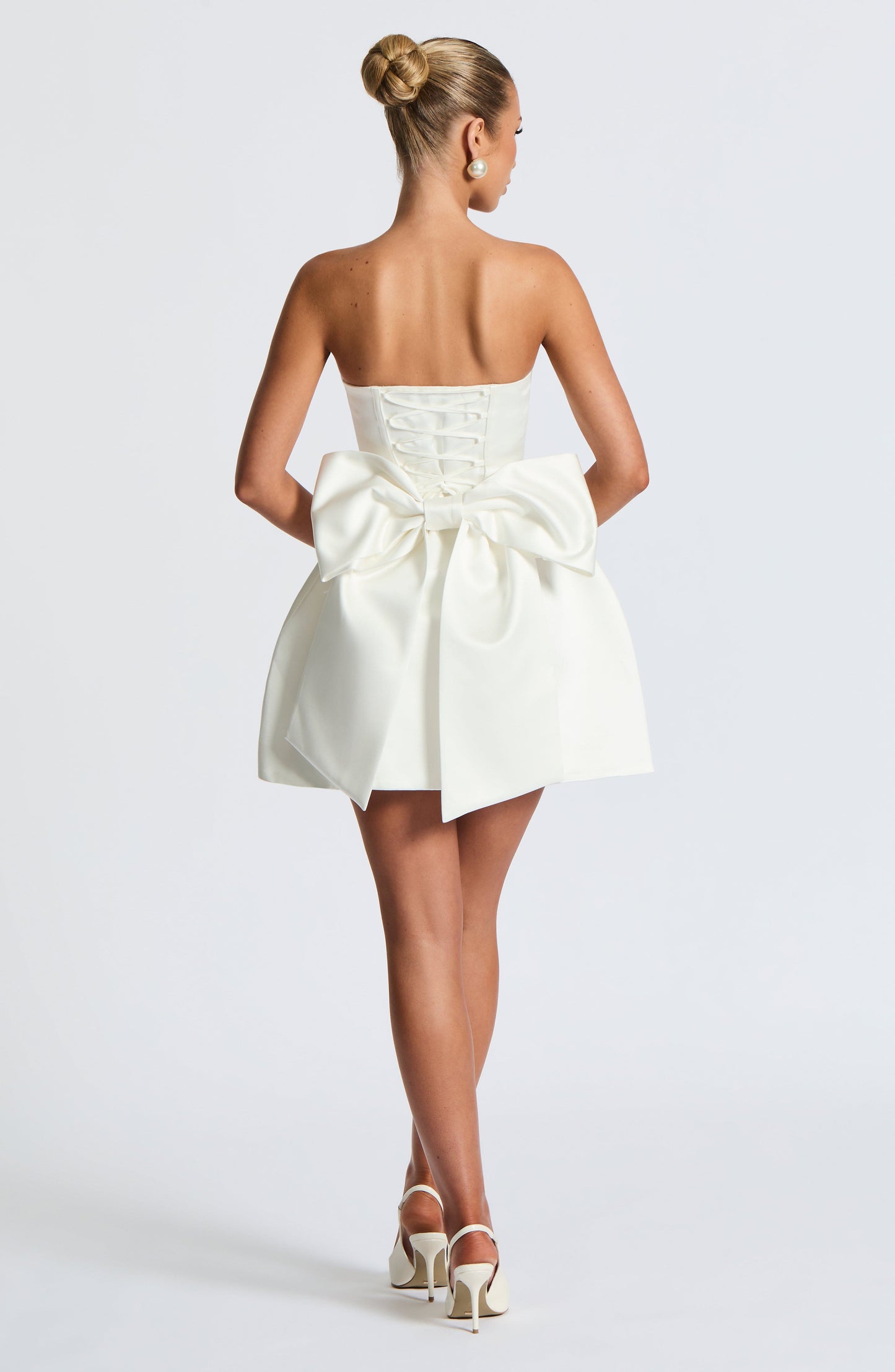 Abbey Mini Elbise – Ivory