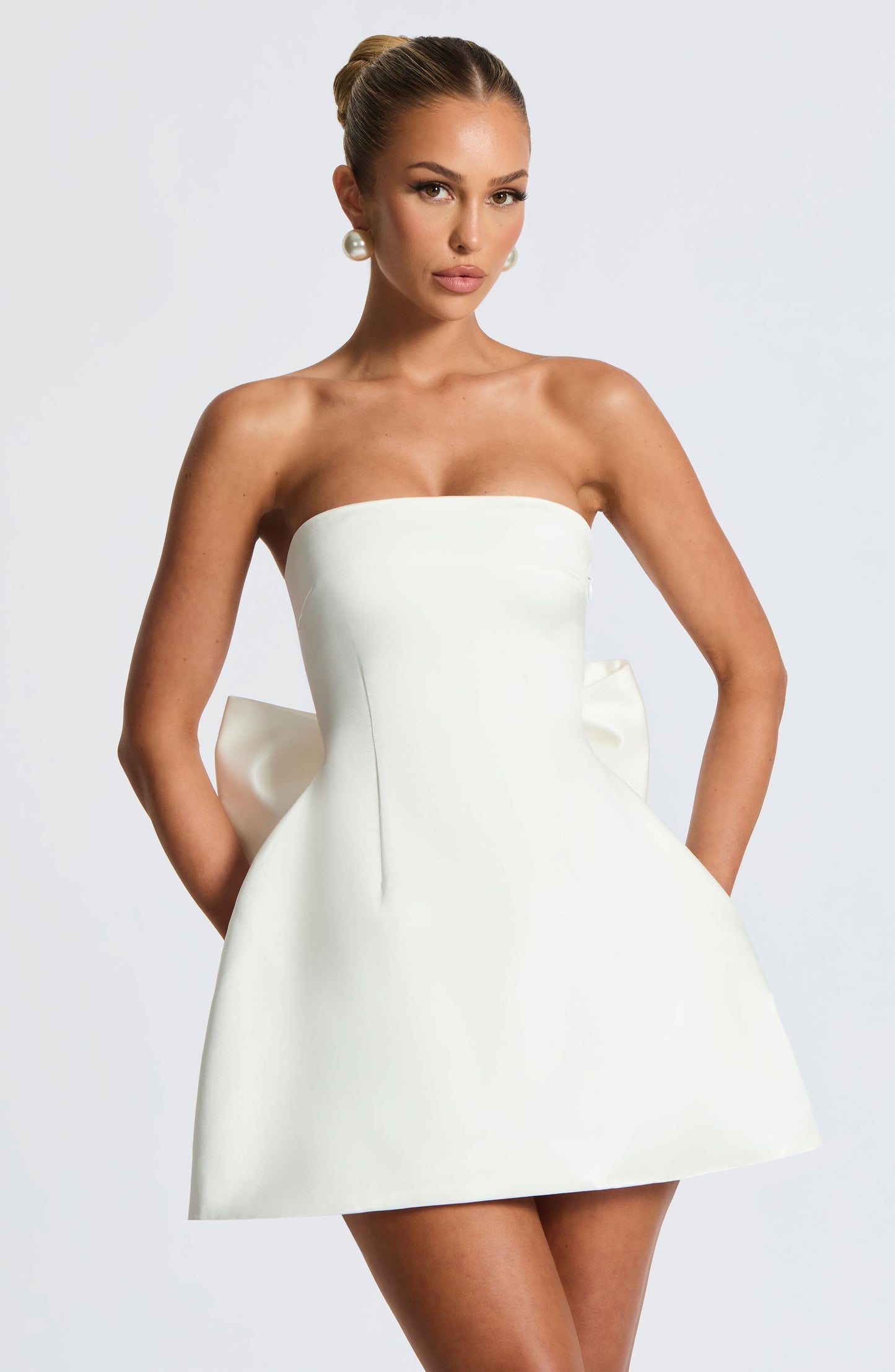Abbey Mini Elbise – Ivory