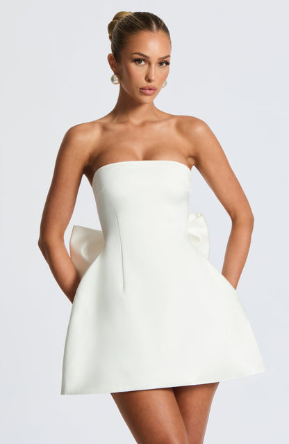 Abbey Mini Elbise – Ivory